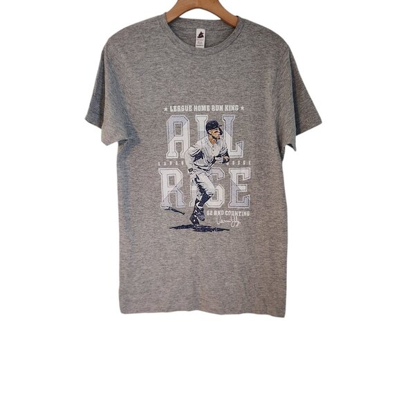 Aaron Judge All‎ Rise NY Yankees Shirt MLB League Home Run King Gray Mens Small - Picture 1 of 8
